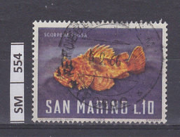 SAN MARINO  1966	Pesci L. 10 Usato - Gebruikt