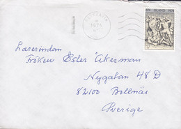 Iceland TMS Cds. REYKJAVIK 1974 Cover Brief BOLLNÄS Sweden Viking Battle Wiking Schlacht Stamp - Covers & Documents