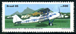 Brésil Brazil Brasilien Brasil 1985 Muniz M-7 50 Years (Yvert 1772, Michel 2152, St Gibbons 2198) - Aerei