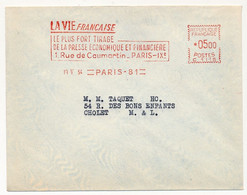 FRANCE - Env. EMA De Paris 81 - 1954 - La Vie Française, Le Plus Fort Tirage De La Presse économique Et Financière - Freistempel