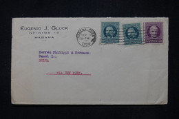 CUBA  - Enveloppe Commerciale De Habana Pour La Suisse Via New York En 1924 - L 111674 - Cartas & Documentos