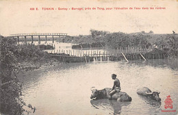 Tonkin:    Sontay    Barrage Près De Tong Pour L'élévation De L'eau Dans Les Rizières      (voir Scan) - Vietnam