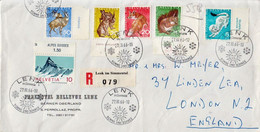 Postal History Cover: Switzerland R Cover With Full Pro Juventute Set Sent From Lenk In Simmental - Briefe U. Dokumente