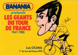 CPM Publicitaire Publicité BANANIA Tour De France 1981 Cyclisme Cycling Coureur L. OCANA  Illustrateur PELLOS - Cyclisme