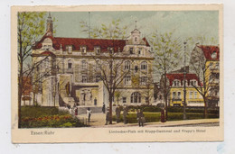 Delcampe - 4300 ESSEN , Limbecker Platz, Krupp-Hotel, Krupp-Denkmal, Belebte Szene, Handcoloriert, 20er Jahre - Essen
