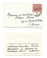 (4542) 1930 Carte De Visite Lieutenant Colonel E. WATTEBLED +  Enveloppe Cachet Amiens Gare - Visitekaartjes