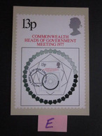 1977 COMMONWEALTH HEADS OF GOVERNMENT MEETING P.H.Q. CARD WITH FIRST DAY OF ISSUE POSTMARK. ( 02334 )(E) - Cartes PHQ