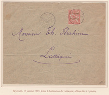 LEVANT - LETTRE A DESTINATION DE LATTAQUIE- SIGNEE - RARE TIRAGE 1000 - SUPERBE (cote 1350€) - Lettres & Documents