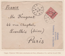MAROC - LETTRE A DESTINATION DE PARIS AU TARIF - TTB - Lettres & Documents