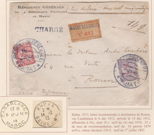 MAROC - LETTRE A DESTINATION DE ROUEN  AVEC VALEUR DECLAREE -  AU TARIF - TTB - RARE - Lettres & Documents