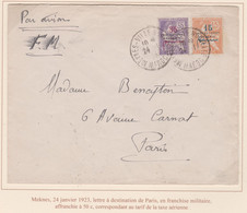 MAROC - LETTRE A DESTINATION DE PARIS PAR AVION EN FRANCHISE - TTB - Briefe U. Dokumente