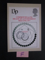 1977 COMMONWEALTH HEADS OF GOVERNMENT MEETING P.H.Q. CARD WITH FIRST DAY OF ISSUE POSTMARK. ( 02335 )(F) - Carte PHQ