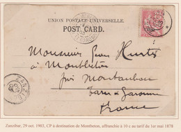 ZANZIBAR -POST CARD A DESTINATION DE MONTAUBAN  AU TARIF - TTB - Storia Postale