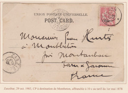 ZANZIBAR -POST CARD A DESTINATION DE MONTAUBAN  AU TARIF - TTB - Lettres & Documents