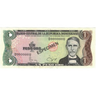 Billet, Dominican Republic, 1 Peso Oro, 1982, 1982, Specimen, KM:117s3, SPL - Dominikanische Rep.