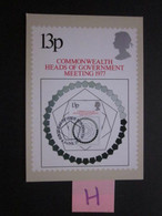 1977 COMMONWEALTH HEADS OF GOVERNMENT MEETING P.H.Q. CARD WITH FIRST DAY OF ISSUE POSTMARK. ( 02337 )(H) - Tarjetas PHQ