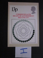 1977 COMMONWEALTH HEADS OF GOVERNMENT MEETING P.H.Q. CARD WITH FIRST DAY OF ISSUE POSTMARK. ( 02338 )(I) - PHQ Karten