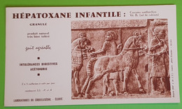 Buvard 367 - Laboratoire - HEPATOXANE - Cheval Louvre - Etat D'usage : Voir Photos - 21x12 Cm Environ - Vers 1960 - Produits Pharmaceutiques