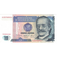 Billet, Pérou, 10 Intis, 1985, 1985-04-03, KM:128, SPL+ - Pérou