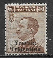 REGNO D'ITALIA TRENTINO ALTO ADIGE 1918 FRANCOBOLLI D'ITALIA DEL 1901-17 SOPRASTAMPATI SASS. 24 MLH VF - Trentin