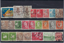 Denmark, 1926, 1936,1937,1942, 1961, Selection Of 24 Old Stamps Used - Verzamelingen