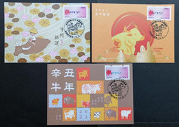 Taiwan R.O.CHINA - Maximum Card.- New Year’s Greeting ATM Stamps  (3 Pcs.) - Cartes-maximum