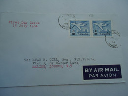 CANADA   FDC UNOFFICIAL  COVER 1964 AIRPLANES OVERPRINT 8/7 - Gedenkausgaben