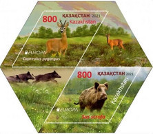Kazakhstan 2021.Europa. Endangered Species Of Animals. Souvenir Sheet. NEW!!! - 2021