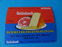 Etiquette De Fromage Grunland Allemagne - Kaas