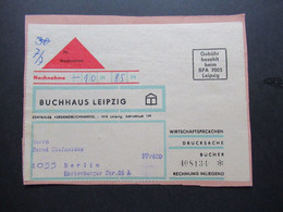 DDR 1970 / 80er Jahre Buchhaus Leipzig Wirtschaftspäckchen Drucksache Gebühr Bezahlt Beim BPA 7005 Leipzig - Covers & Documents