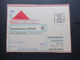 DDR 1970 / 80er Jahre Buchhaus Leipzig Wirtschaftspäckchen Drucksache Gebühr Bezahlt Beim BPA 7005 Leipzig - Storia Postale