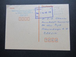 DDR 1988 Medizinische Akademie Carl Gustav Carus Drucksache Stempel Gebühr Bezahlt Beim HPA Dresden 7 Und Handschriftl. - Cartas & Documentos