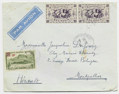 REUNION 1FR+ 4FR FRANCE LIBRE PAIRE  LETTRE AVION SAINT DENIS 8.8.1948 REUNION - Storia Postale