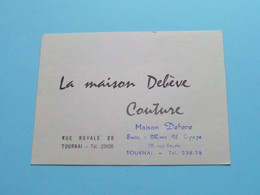 TOURNAI > Couture La Maison Debève - Rue Royale 28 ( Zie / Voir Scans ) Avec Stamp Succ. ( Anno 1963 ) ! - Visitenkarten