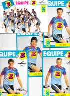 Fiches Cyclisme - Equipe Cycliste Professionnelle Z Peugeot 1989 (Groupe Zannier, St Chamond) 17 Coureurs - Ciclismo
