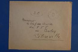 AJ4  GABON  BELLE LETTRE CENSURE FM 1944  S.O POUR LIBREVILLE ++++++ AFF.  INTERESSSANT - Briefe U. Dokumente