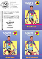 Fiches Cyclisme - Equipe Cycliste Professionnelle Z 1991, Cycles Lemond (Groupe Zannier, St Chamond) 17 Coureurs - Wielrennen