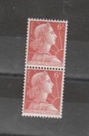 FRANCE / 1955 / Y&T N° 1009A ** : Marianne De Muller 6F (de Roulette) X 2 En Paire - Unused Stamps