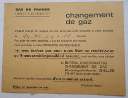 Carte Changement De Gaz Agence De Chelles - Gaz De France 14 Octobre 1963 - - Elektrizität & Gas