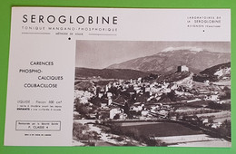 Buvard 371 - Laboratoire SEROGLOBINE - Vaison La Romaine - Etat D'usage : Voir Photos - 21x13.5 Cm Environ - Vers 1960 - Produits Pharmaceutiques