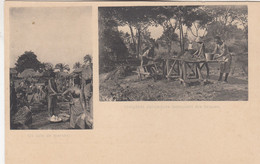 A4269) Un Coin De Marche - Indigenes Dahomeens Fabriquant Des Briques DAHOME - Very Old !! Zweibild AK ALT ! - Dahomey