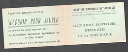 CALENDRIER FEDERATION NATIONALE DE SAUVETAGE  / ALPES MARITIME / SECOURISTES SAUVETEURS COTE D'AZUR  D71 - Petit Format : 1961-70