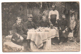 28154 - 2 Carte-photo Soldat Guerre 1914 -18 - F TIZON - Martigne Ferchaud 35 France Repas Mitrailleuse Boche - War 1914-18