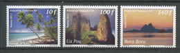 POLYNESIE 2011 N° 957/959 ** Neufs MNH  Superbes Paysages Des îles Cocotiers Atoll Rangiroa Ua Pou Mont Otemanu Lands - Unused Stamps