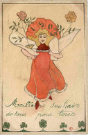Jahreszahl Künstlerkarte 1905 - Nieuwjaar