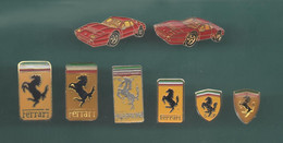 PINS PIN'S AUTO FERRARI  627 AUTOMOBILE LOGO BLASON CHEVAL CABRE LOT 8 PINS TOUS DIFFERENTS - Ferrari