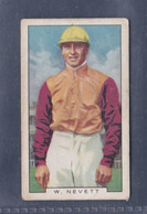 Famous Jockeys 1936 - 43 W Nevett   - Gallaher Cigarette Card - Original- Sport, Horse Racing - Gallaher