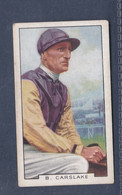 Famous Jockeys 1936 - 46 B. Carslake  - Gallaher Cigarette Card - Original- Sport, Horse Racing - Gallaher