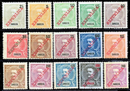 !										■■■■■ds■■ Zambezia 1911 AF#55-69 (*) Lisbon "REPUBLICA" Complete Set (x0430) - Zambèze