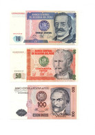 Peru 10 50 100 500 1000 5000 10000 50000 And 100000 Intis 1987-1989 Series 9 Pieces SET UNC - Peru